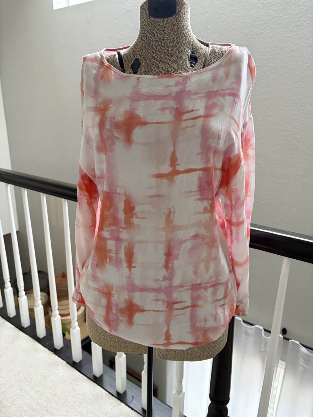 Hutch Pink and Orange Tie-Dye Long Sleeve Blouse